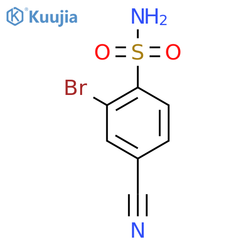 2-bromo-4-cyanobenzene-1-sulfonamide structure