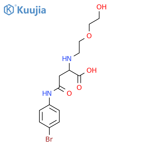 3-[(4-bromophenyl)carbamoyl]-2-{[2-(2-hydroxyethoxy)ethyl]amino}propanoic acid structure
