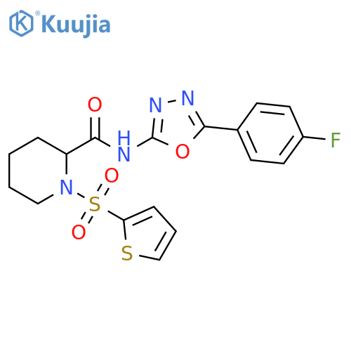 N-[5-(4-fluorophenyl)-1,3,4-oxadiazol-2-yl]-1-(thiophene-2-sulfonyl)piperidine-2-carboxamide structure