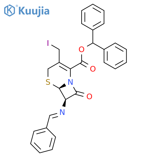 Diphenylmethyl (6R,7R)-3-(Iodomethyl)-8-oxo-7-(phenylmethylene)amino-5-thia-1-azabicyclo4.2.0oct-2-ene-2-carboxylic Acid Ester structure