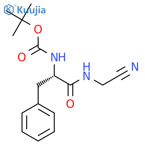 tert-butyl N-(1S)-1-(cyanomethyl)carbamoyl-2-phenylethylcarbamate structure