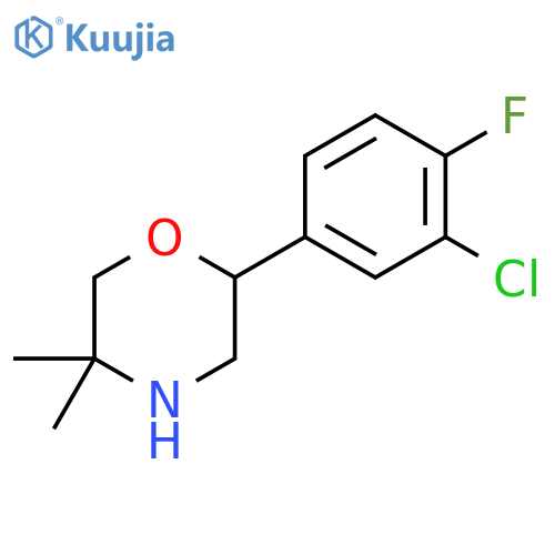 2-(3-Chloro-4-fluorophenyl)-5,5-dimethylmorpholine structure