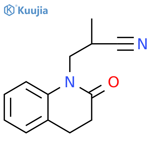 2-methyl-3-(2-oxo-1,2,3,4-tetrahydroquinolin-1-yl)propanenitrile structure