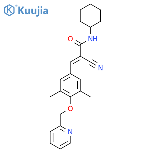 2-cyano-N-cyclohexyl-3-{3,5-dimethyl-4-[(pyridin-2-yl)methoxy]phenyl}prop-2-enamide structure