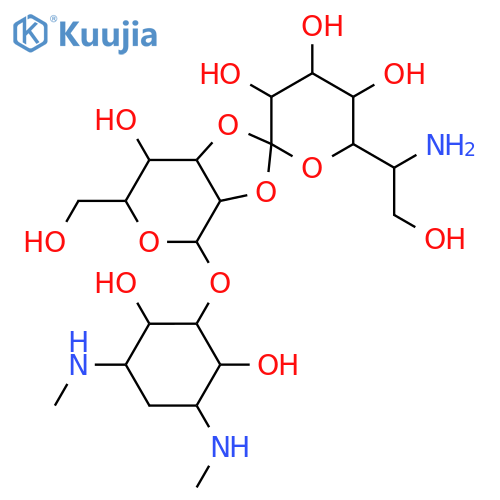 D-Streptamine,O-6-amino-6-deoxy-L-glycero-D-gluco-heptopyranosylidene-(1®2-3)-O-b-D-mannopyranosyl-(1®5)-2-deoxy-N1,N3-dimethyl- structure