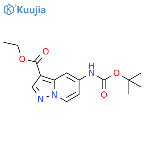 ethyl 5-{[(tert-butoxy)carbonyl]amino}pyrazolo[1,5-a]pyridine-3-carboxylate structure