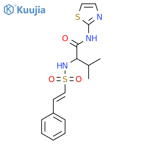3-methyl-2-(2-phenylethenesulfonamido)-N-(1,3-thiazol-2-yl)butanamide structure