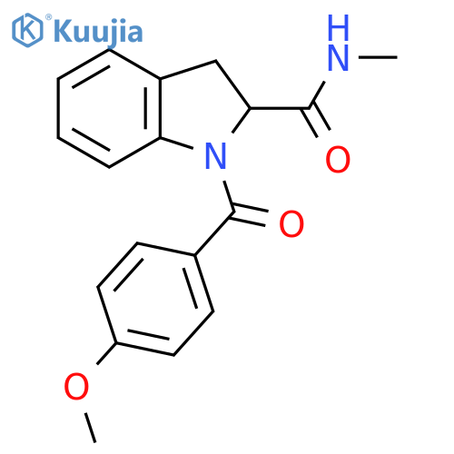 1-(4-methoxybenzoyl)-N-methyl-2,3-dihydro-1H-indole-2-carboxamide structure