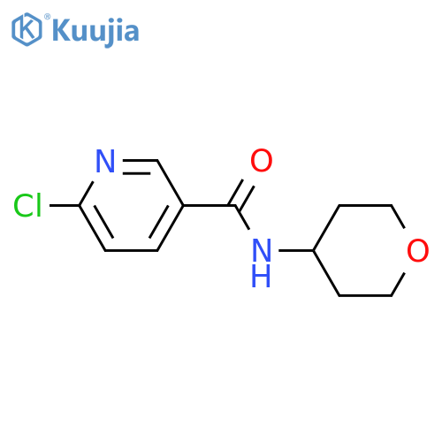 6-chloro-N-(oxan-4-yl)pyridine-3-carboxamide structure
