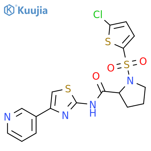 1-[(5-chlorothiophen-2-yl)sulfonyl]-N-[4-(pyridin-3-yl)-1,3-thiazol-2-yl]pyrrolidine-2-carboxamide structure