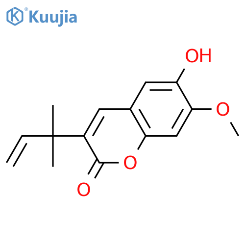 2H-1-Benzopyran-2-one,3-(1,1-dimethyl-2-propenyl)-6-hydroxy-7-methoxy- structure