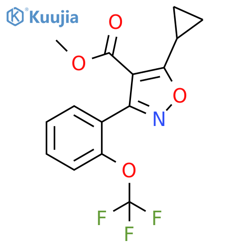 methyl 5-cyclopropyl-3-(2-(trifluoromethoxy)phenyl)isoxazole-4-carboxylate structure