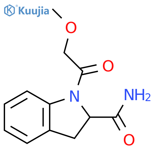 1-(2-methoxyacetyl)-2,3-dihydro-1H-indole-2-carboxamide structure