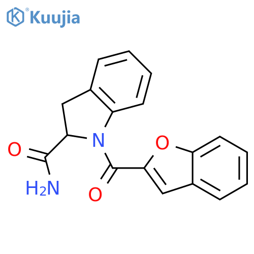 1-(1-benzofuran-2-carbonyl)-2,3-dihydro-1H-indole-2-carboxamide structure