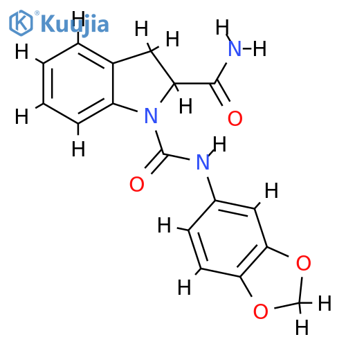 N1-(2H-1,3-benzodioxol-5-yl)-2,3-dihydro-1H-indole-1,2-dicarboxamide structure