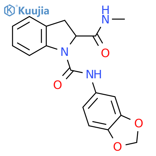 N1-(2H-1,3-benzodioxol-5-yl)-N2-methyl-2,3-dihydro-1H-indole-1,2-dicarboxamide structure