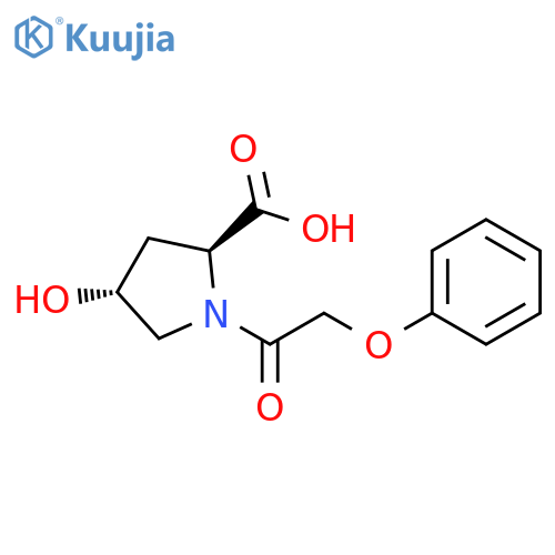4-hydroxy-1-(2-phenoxyacetyl)pyrrolidine-2-carboxylic acid structure