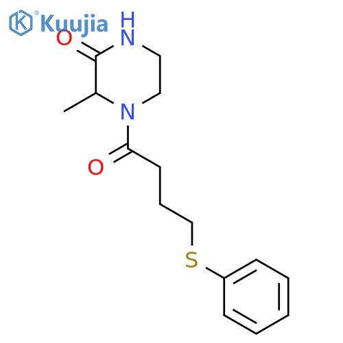 3-methyl-4-[4-(phenylsulfanyl)butanoyl]piperazin-2-one structure