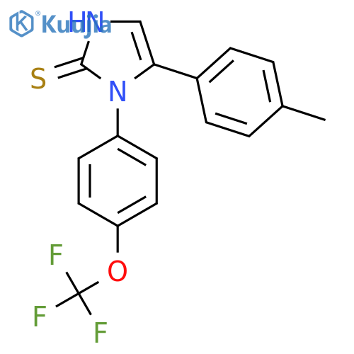 5-(4-Methylphenyl)-1-[4-(trifluoromethoxy)phenyl]-1H-imidazole-2-thiol structure