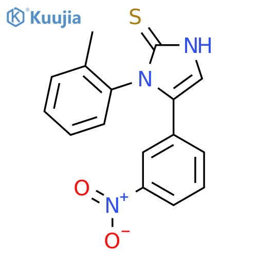 1-(2-methylphenyl)-5-(3-nitrophenyl)-2,3-dihydro-1H-imidazole-2-thione structure