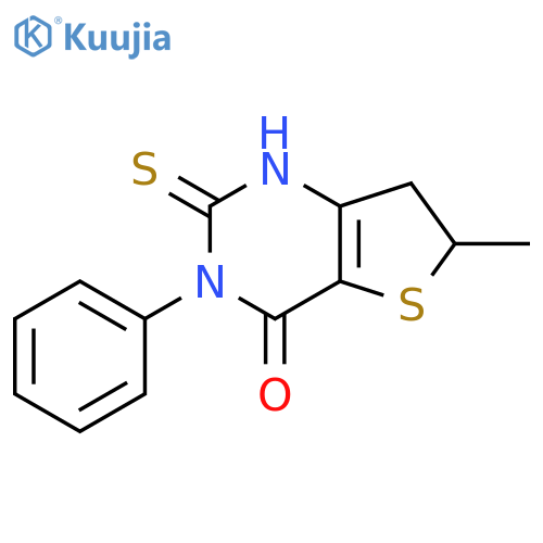 6-methyl-3-phenyl-2-sulfanyl-3H,4H,6H,7H-thieno[3,2-d]pyrimidin-4-one structure