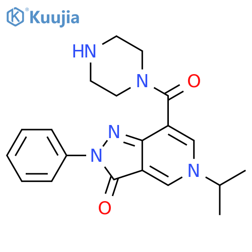 2-phenyl-7-(piperazine-1-carbonyl)-5-(propan-2-yl)-2H,3H,5H-pyrazolo[4,3-c]pyridin-3-one structure
