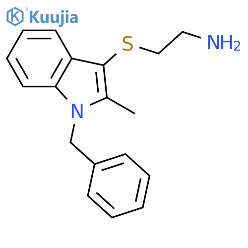 {2-[(1-benzyl-2-methyl-1H-indol-3-yl)thio]ethyl}amine structure