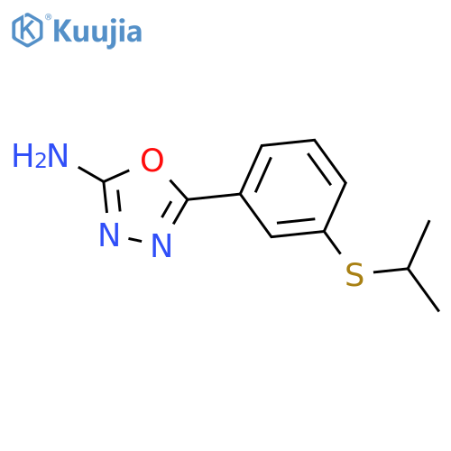 5-[3-(propan-2-ylsulfanyl)phenyl]-1,3,4-oxadiazol-2-amine structure
