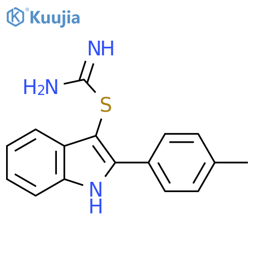 {2-(4-methylphenyl)-1H-indol-3-ylsulfanyl}methanimidamide structure
