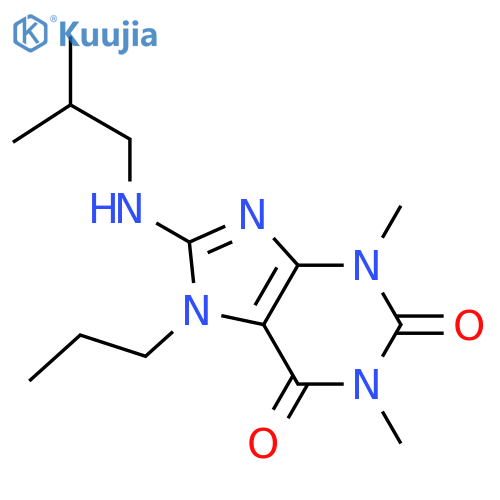 1,3-dimethyl-8-[(2-methylpropyl)amino]-7-propyl-2,3,6,7-tetrahydro-1H-purine-2,6-dione structure