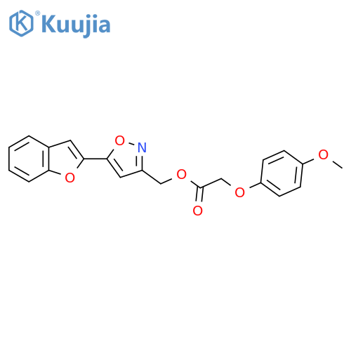 [5-(1-benzofuran-2-yl)-1,2-oxazol-3-yl]methyl 2-(4-methoxyphenoxy)acetate structure