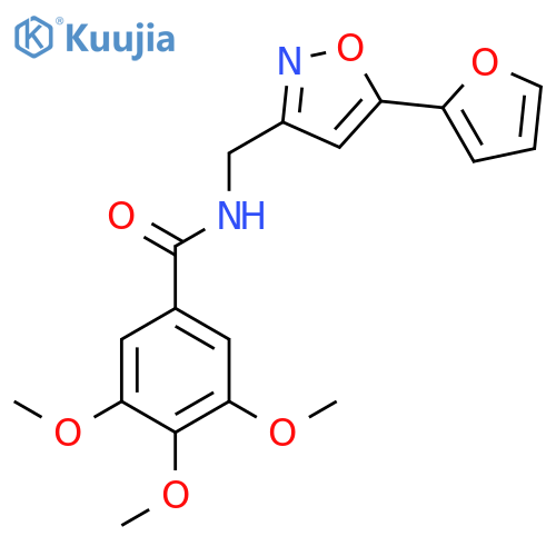 N-{5-(furan-2-yl)-1,2-oxazol-3-ylmethyl}-3,4,5-trimethoxybenzamide structure