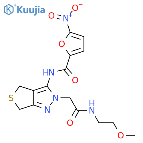 N-(2-{(2-methoxyethyl)carbamoylmethyl}-2H,4H,6H-thieno3,4-cpyrazol-3-yl)-5-nitrofuran-2-carboxamide structure