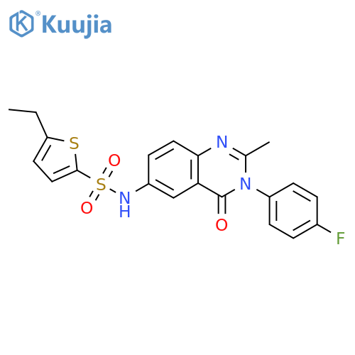 5-ethyl-N-3-(4-fluorophenyl)-2-methyl-4-oxo-3,4-dihydroquinazolin-6-ylthiophene-2-sulfonamide structure