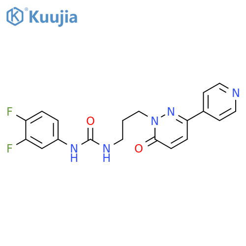 1-(3,4-difluorophenyl)-3-{3-6-oxo-3-(pyridin-4-yl)-1,6-dihydropyridazin-1-ylpropyl}urea structure