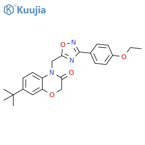 7-tert-butyl-4-{[3-(4-ethoxyphenyl)-1,2,4-oxadiazol-5-yl]methyl}-3,4-dihydro-2H-1,4-benzoxazin-3-one structure