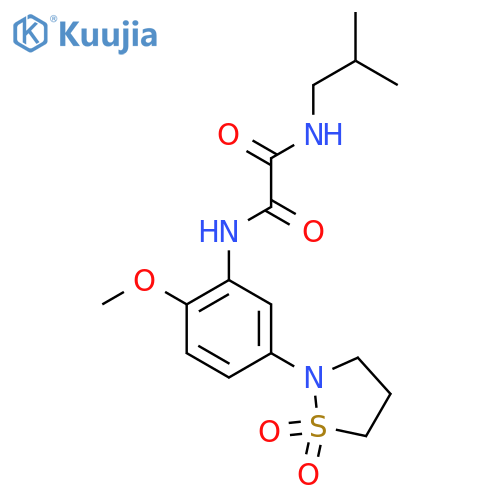 N'-[5-(1,1-dioxo-1lambda6,2-thiazolidin-2-yl)-2-methoxyphenyl]-N-(2-methylpropyl)ethanediamide structure