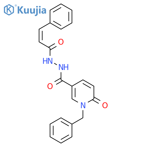 (2Z)-N'-[(Z)-1-benzyl-6-oxo-1,6-dihydropyridine-3-carbonyl]-3-phenylprop-2-enehydrazide structure