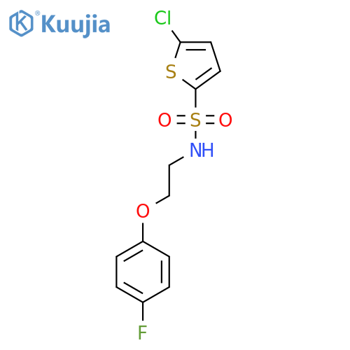 5-chloro-N-2-(4-fluorophenoxy)ethylthiophene-2-sulfonamide structure