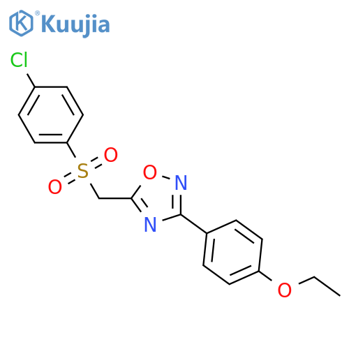 5-[(4-chlorobenzenesulfonyl)methyl]-3-(4-ethoxyphenyl)-1,2,4-oxadiazole structure