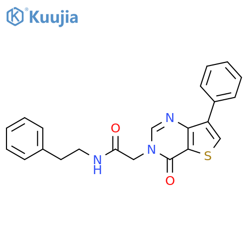 2-{4-oxo-7-phenyl-3H,4H-thieno[3,2-d]pyrimidin-3-yl}-N-(2-phenylethyl)acetamide structure