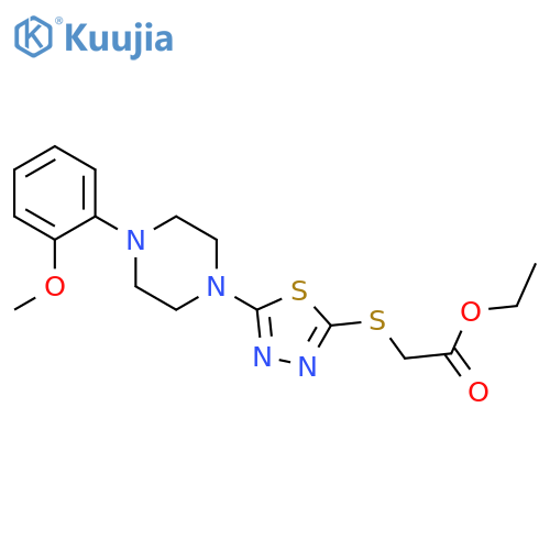 ethyl 2-({5-[4-(2-methoxyphenyl)piperazin-1-yl]-1,3,4-thiadiazol-2-yl}sulfanyl)acetate structure