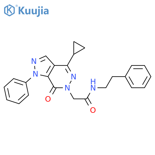2-{4-cyclopropyl-7-oxo-1-phenyl-1H,6H,7H-pyrazolo[3,4-d]pyridazin-6-yl}-N-(2-phenylethyl)acetamide structure