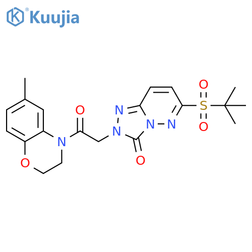 2-[2-(6-methyl-3,4-dihydro-2H-1,4-benzoxazin-4-yl)-2-oxoethyl]-6-(2-methylpropane-2-sulfonyl)-2H,3H-[1,2,4]triazolo[4,3-b]pyridazin-3-one structure