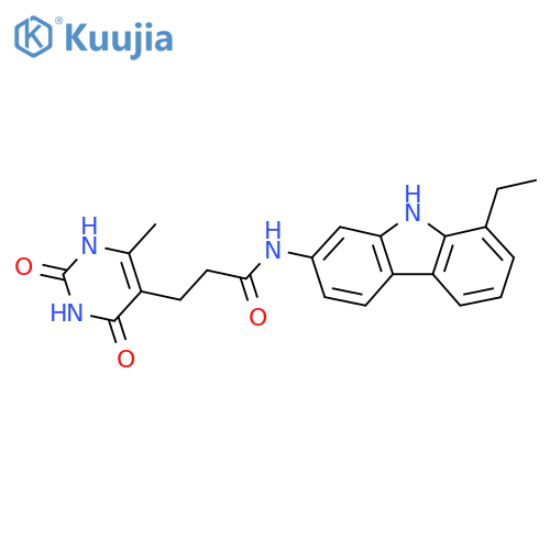 N-(8-ethyl-9H-carbazol-2-yl)-3-(6-methyl-2,4-dioxo-1,2,3,4-tetrahydropyrimidin-5-yl)propanamide structure