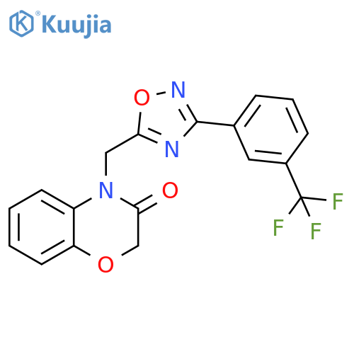 4-({3-[3-(trifluoromethyl)phenyl]-1,2,4-oxadiazol-5-yl}methyl)-3,4-dihydro-2H-1,4-benzoxazin-3-one structure