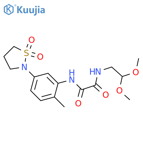 N-(2,2-dimethoxyethyl)-N'-[5-(1,1-dioxo-1lambda6,2-thiazolidin-2-yl)-2-methylphenyl]ethanediamide structure