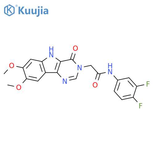 N-(3,4-difluorophenyl)-2-{7,8-dimethoxy-4-oxo-3H,4H,5H-pyrimido[5,4-b]indol-3-yl}acetamide structure