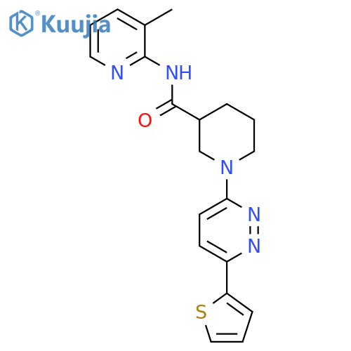 N-(3-methylpyridin-2-yl)-1-[6-(thiophen-2-yl)pyridazin-3-yl]piperidine-3-carboxamide structure