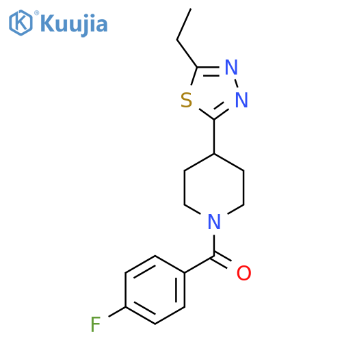 4-(5-ethyl-1,3,4-thiadiazol-2-yl)-1-(4-fluorobenzoyl)piperidine structure